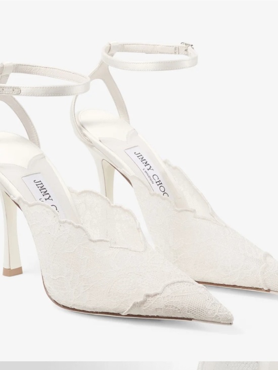 Jimmy Choo Shoes - Jimmy Choo Faiz 100 Ivory Lace Pumps